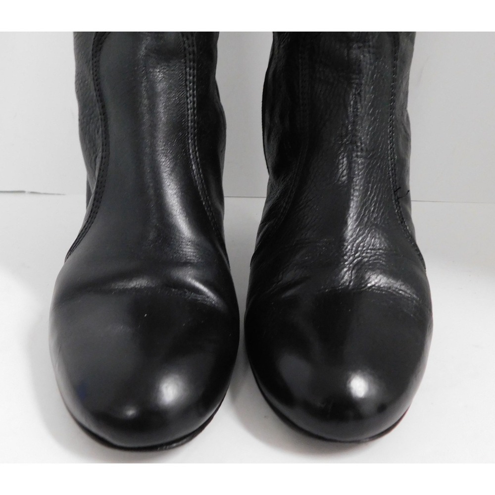 Coach Calf Height Black Leather High Heel Boots ANNA  Italy 6‎ B - Picture 3 of 7